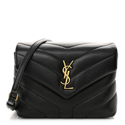Saint Laurent Calfskin Y Quilted Monogram Toy Loulou Crossbody Bag Black 1 of 12