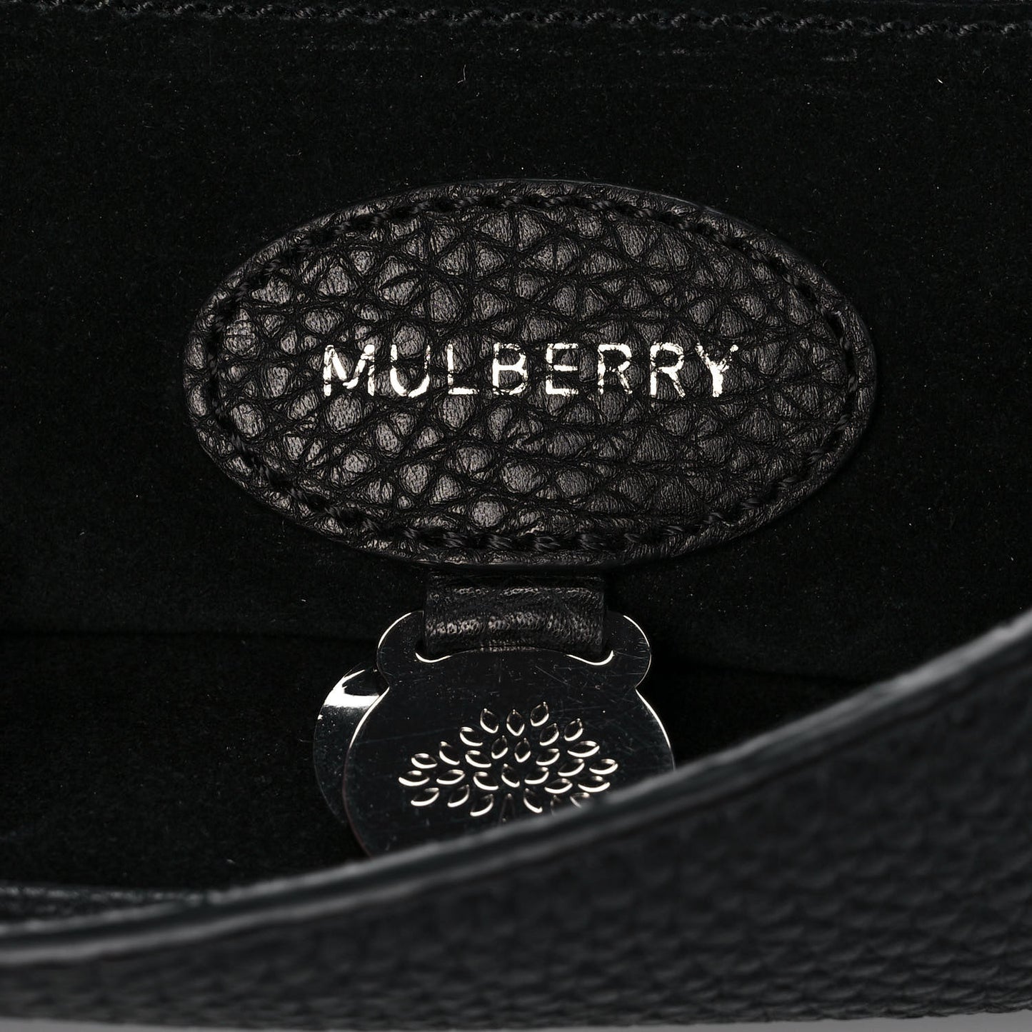 Glossy Goatskin Small Lily Flap Black