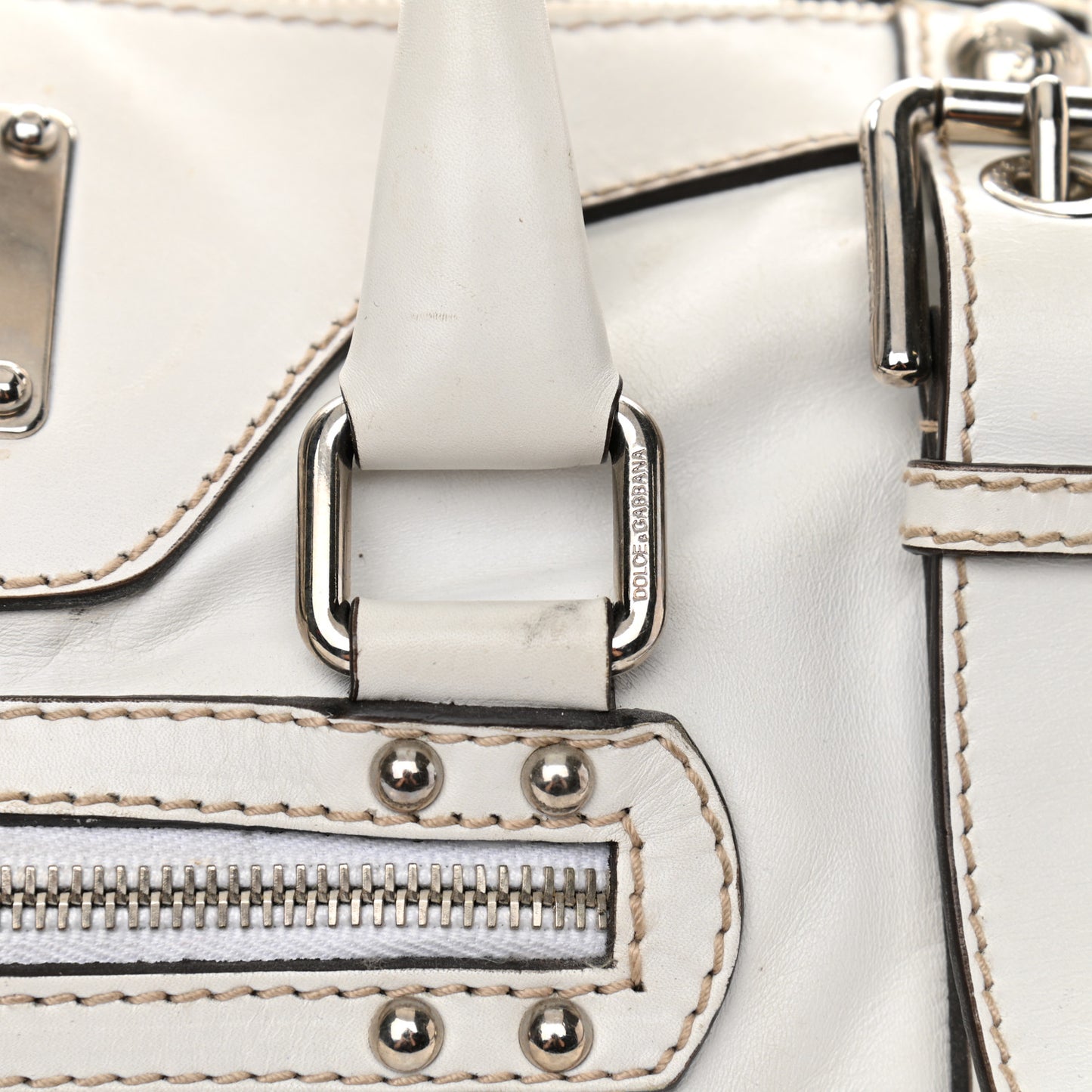 Smooth Calfskin Miss Easy Way Satchel White