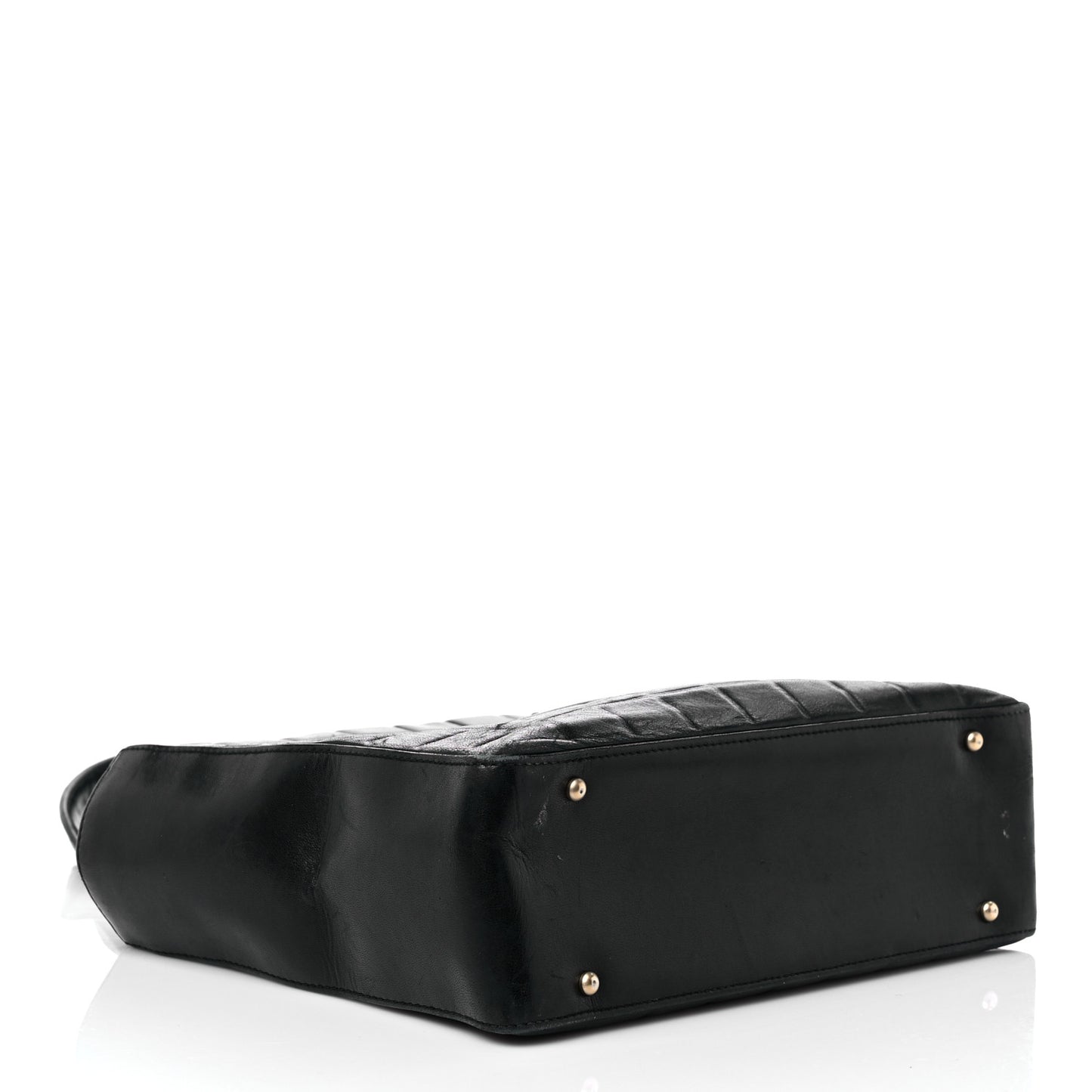 Lambskin Quilted Chocolate Bar Tote Black