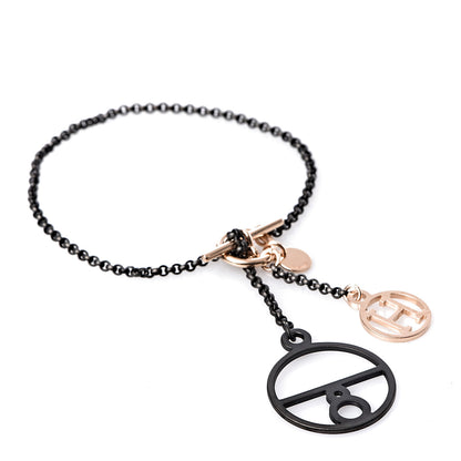 Hermes Sterling Silver 18K Rose Gold Crazy Caleche Bracelet 1 of 6