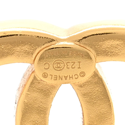 Chanel Metal CC Earrings Gold White 4 of 4