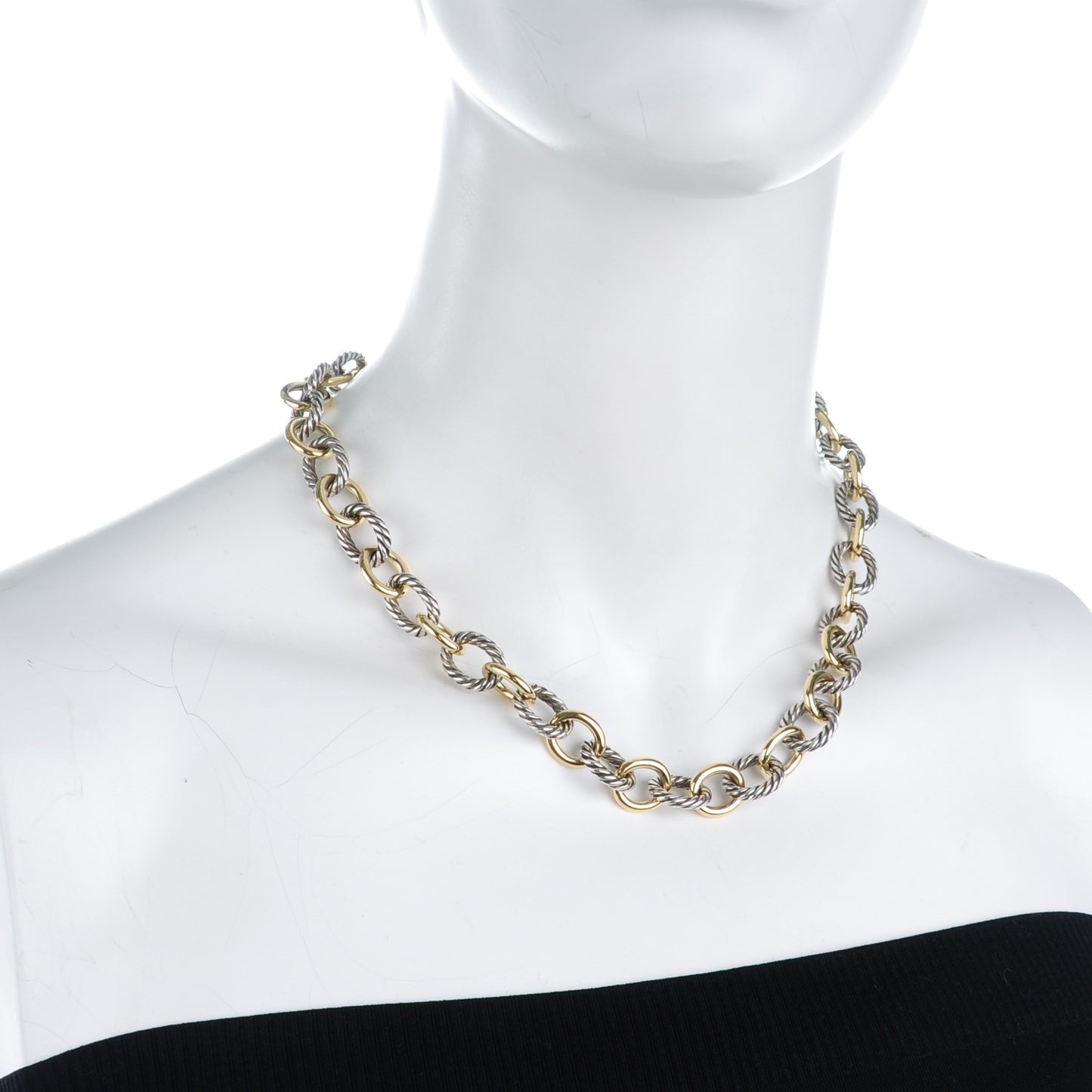 Sterling Silver 18k Gold Large Oval Link Necklace
