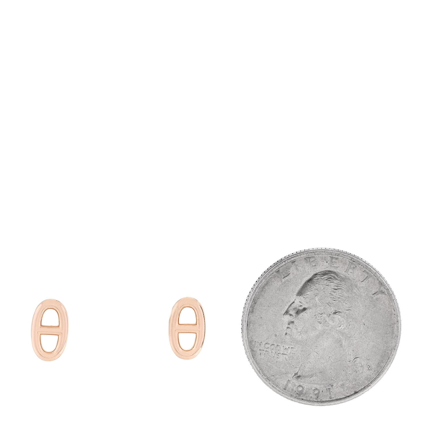 Hermes 18K Rose Gold TPM Farandole Stud Earrings 2 of 4