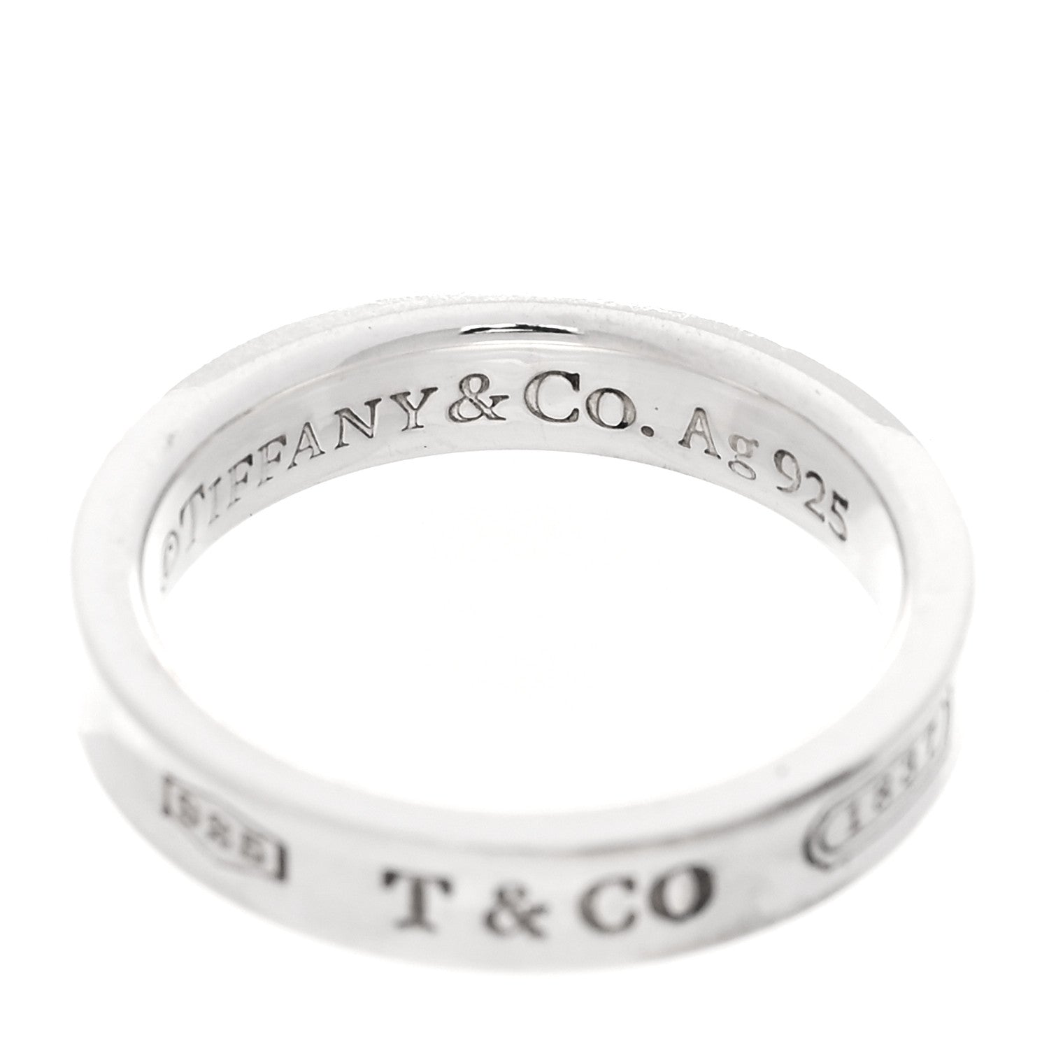 Tiffany Sterling Silver Narrow 1837 Band Ring 50 5.25 4 of 4