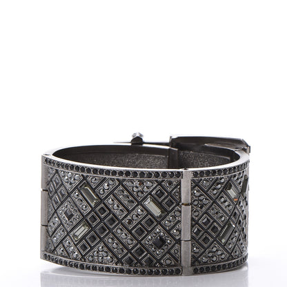 Chanel Ruthenium Crystal CC Wide Cuff 3 of 6