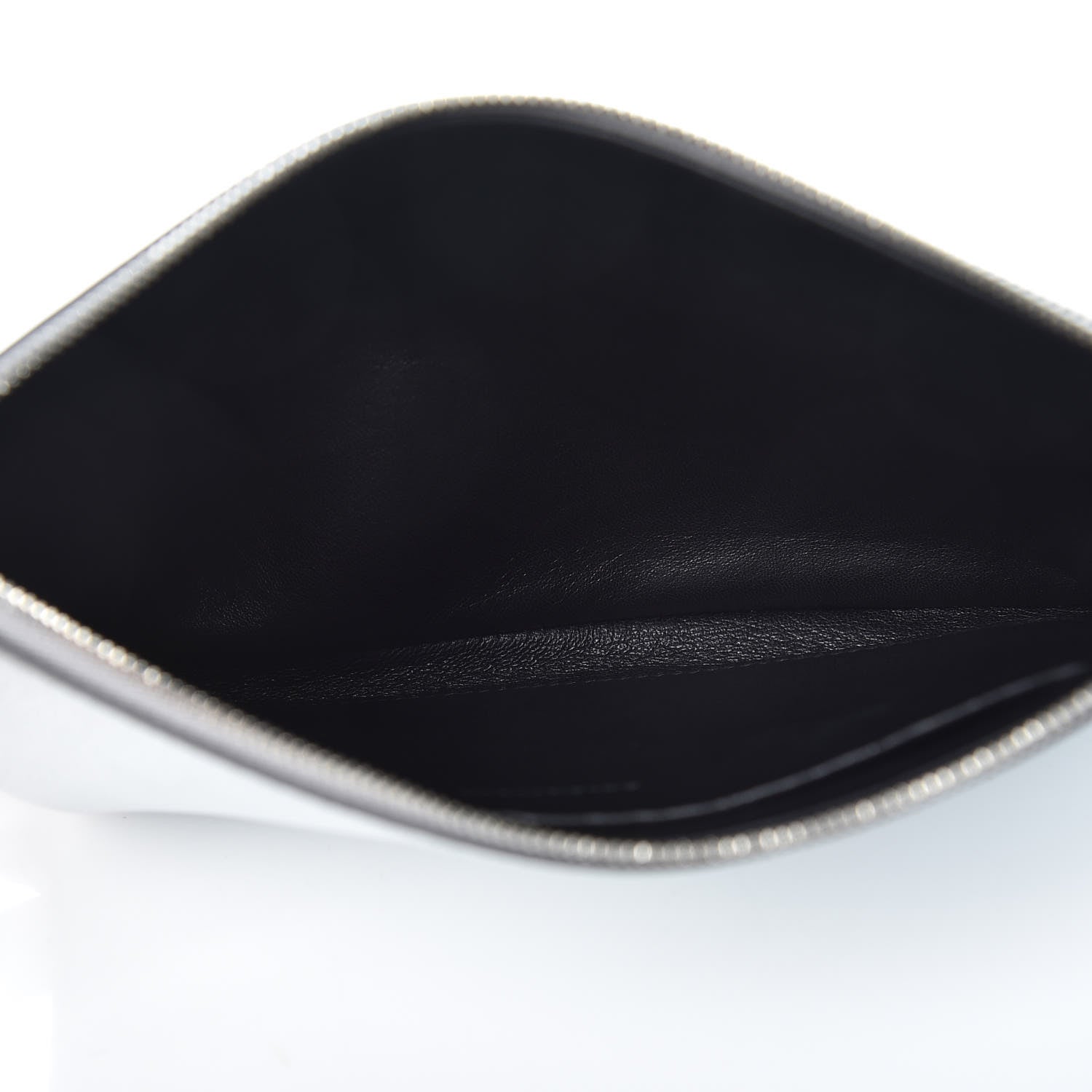 Balenciaga Metallic Goatskin Logo Large Everyday Zip Pouch Argent Black 5 of 7