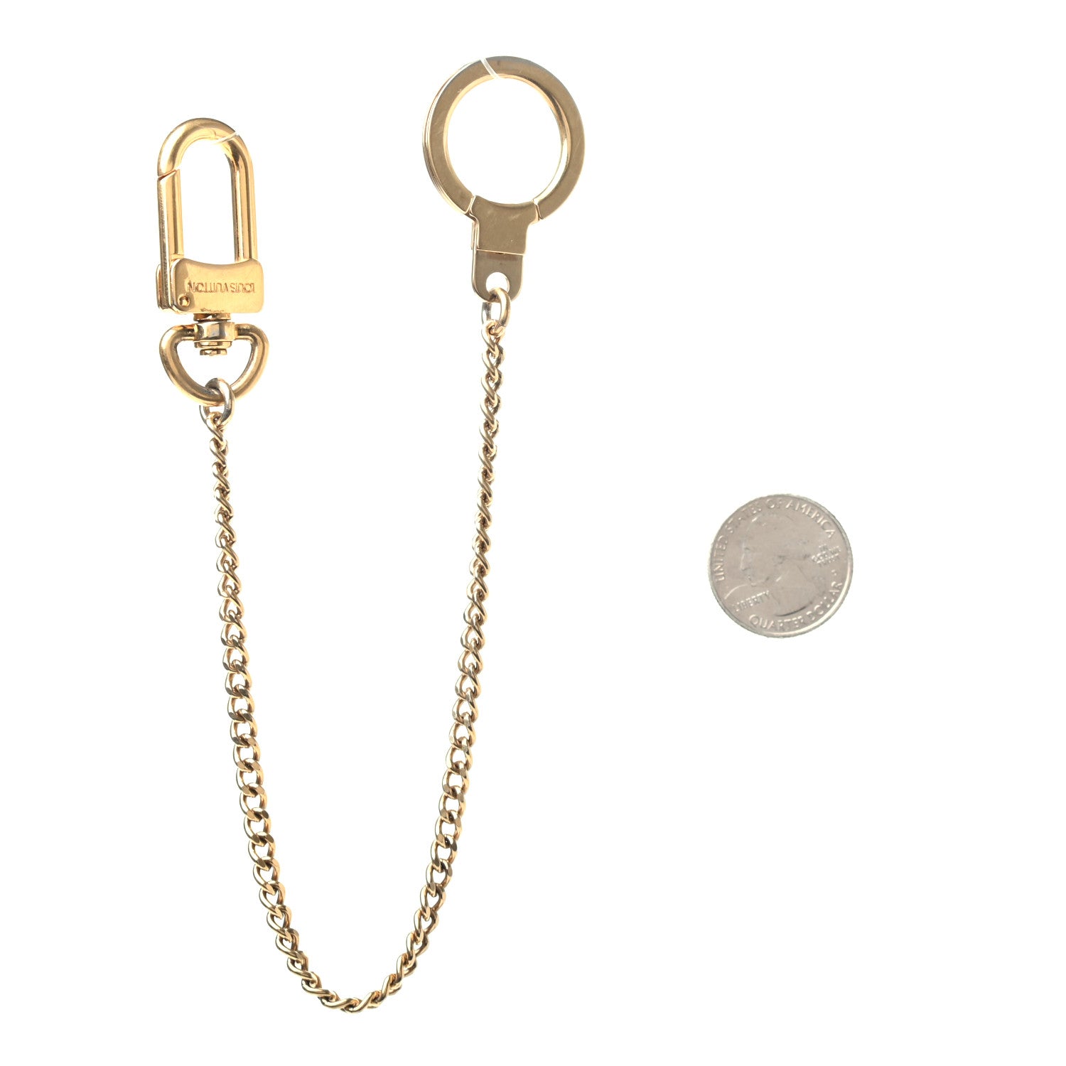 Louis Vuitton Metal Pochette Extender Key Ring Chain Gold 2 of 3