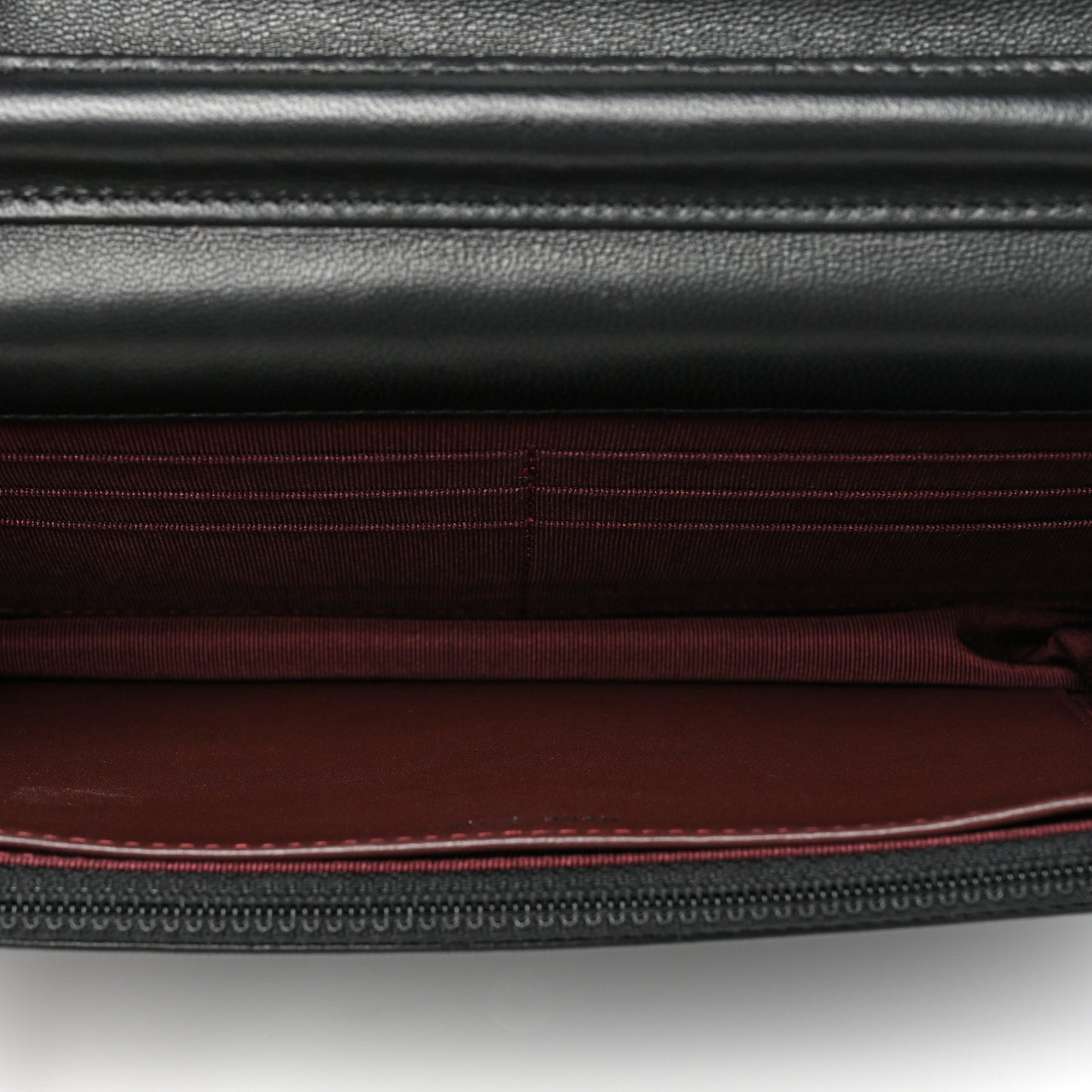 Lambskin Quilted Wallet On Chain WOC Black