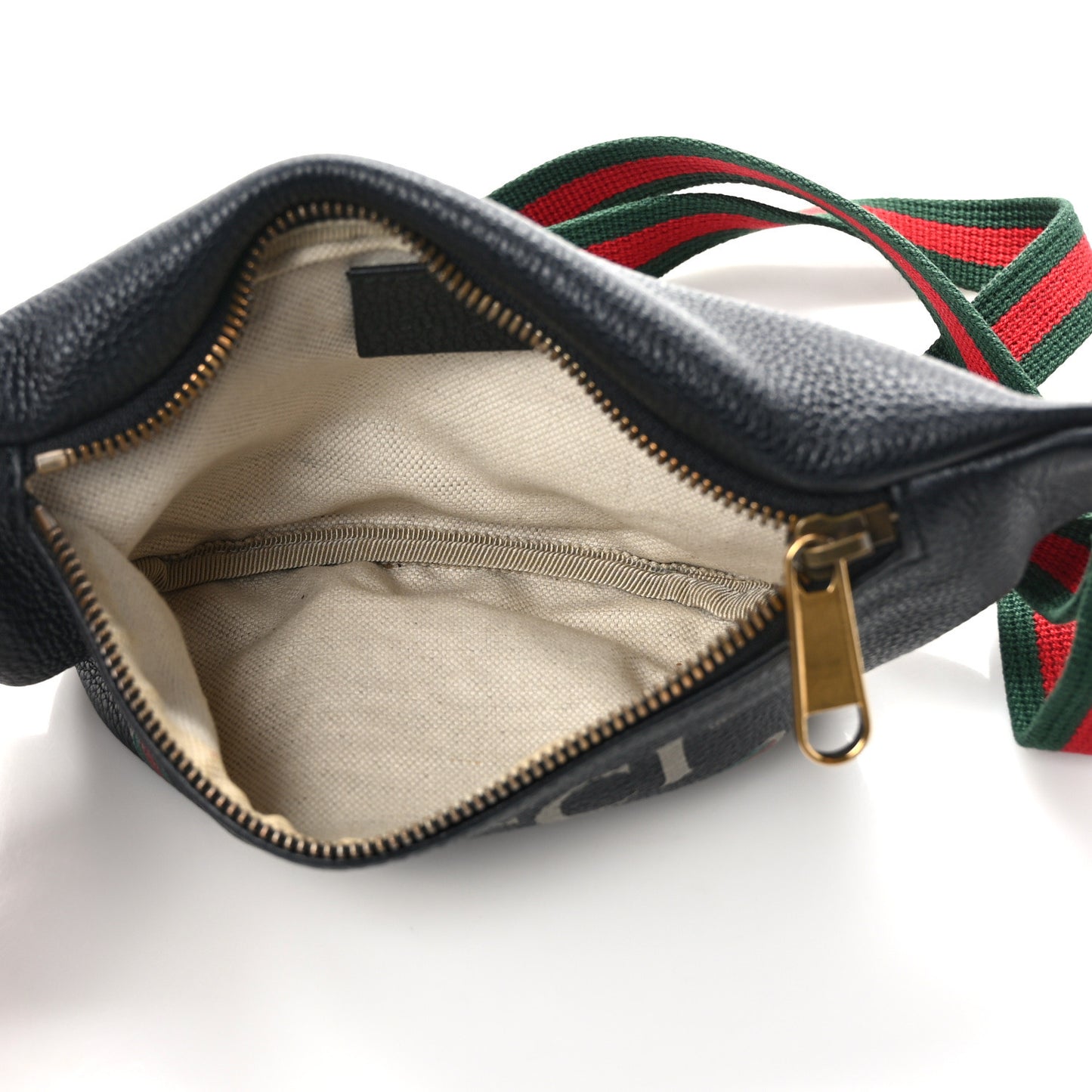 Grained Calfskin Small Logo Belt Bag Black