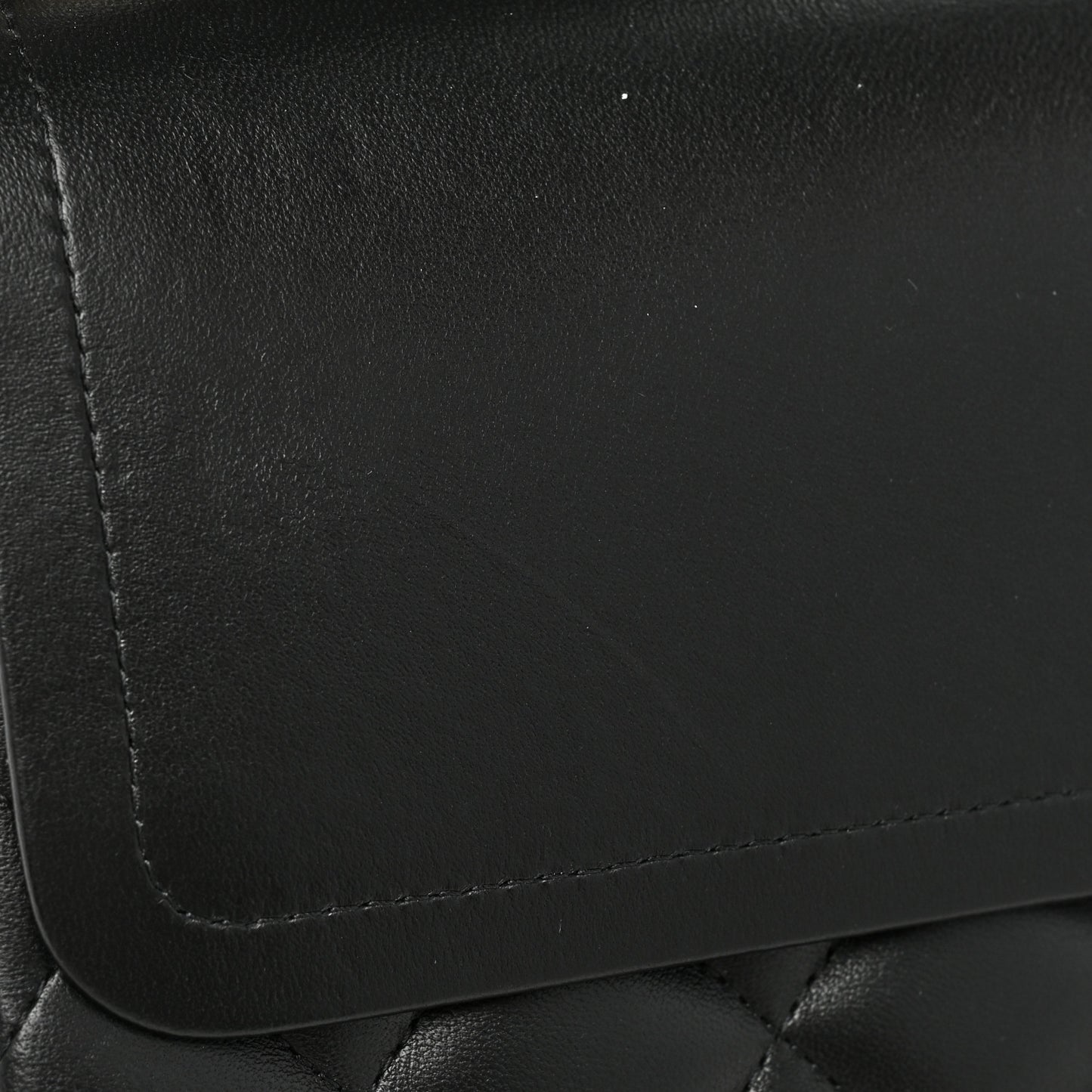 Lambskin Quilted Jumbo Double Flap Black