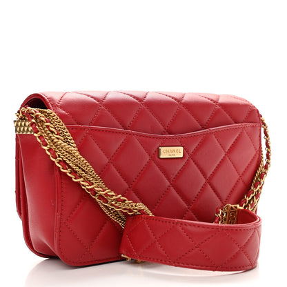 Chanel Lambskin Quilted Multiple Chain Flap Red 3 of 11