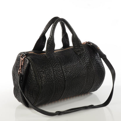 Alexander Wang Pebbled Lambskin Rocco Black Rose Gold Hardware 3 of 7