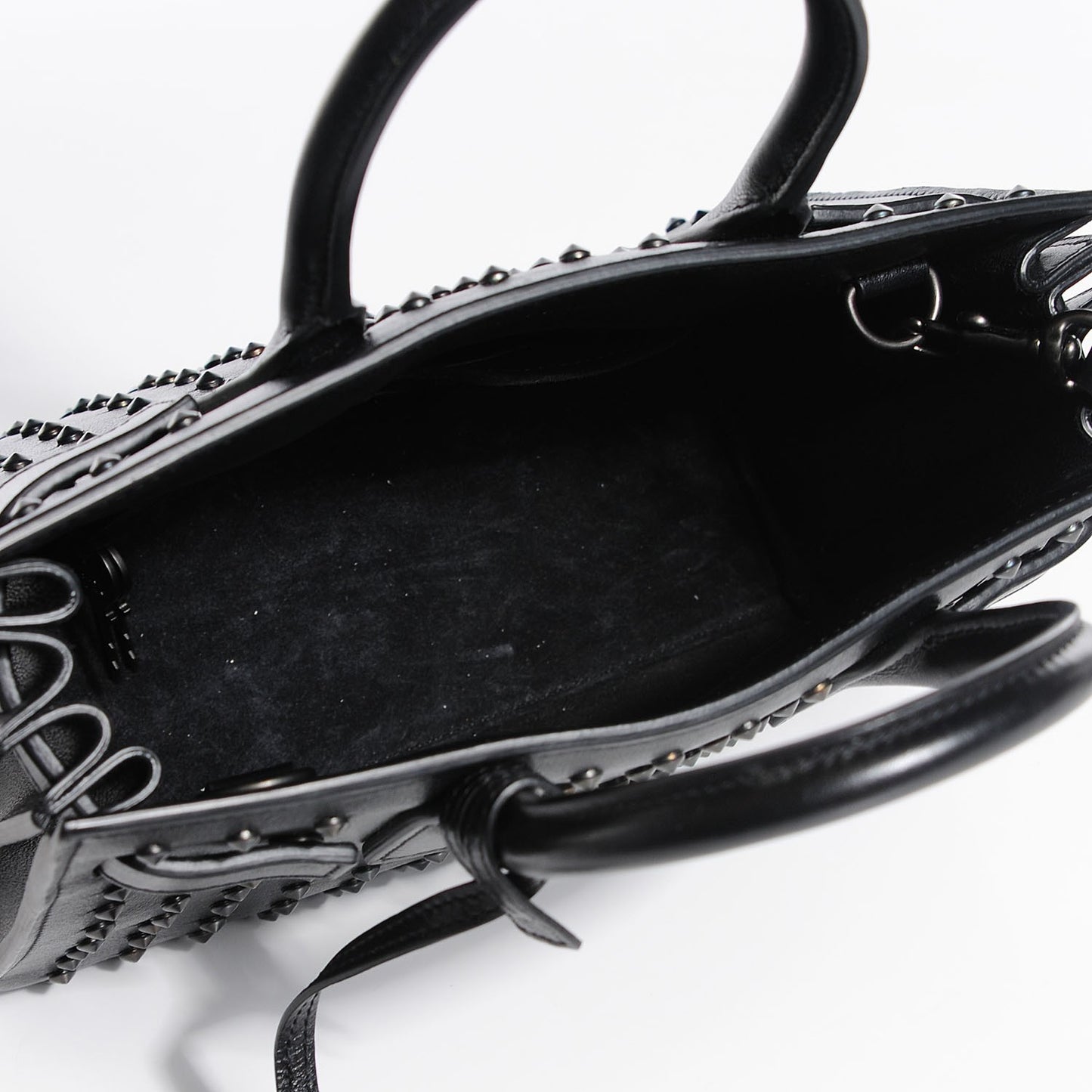 Calfskin Studded Nano Sac De Jour Black