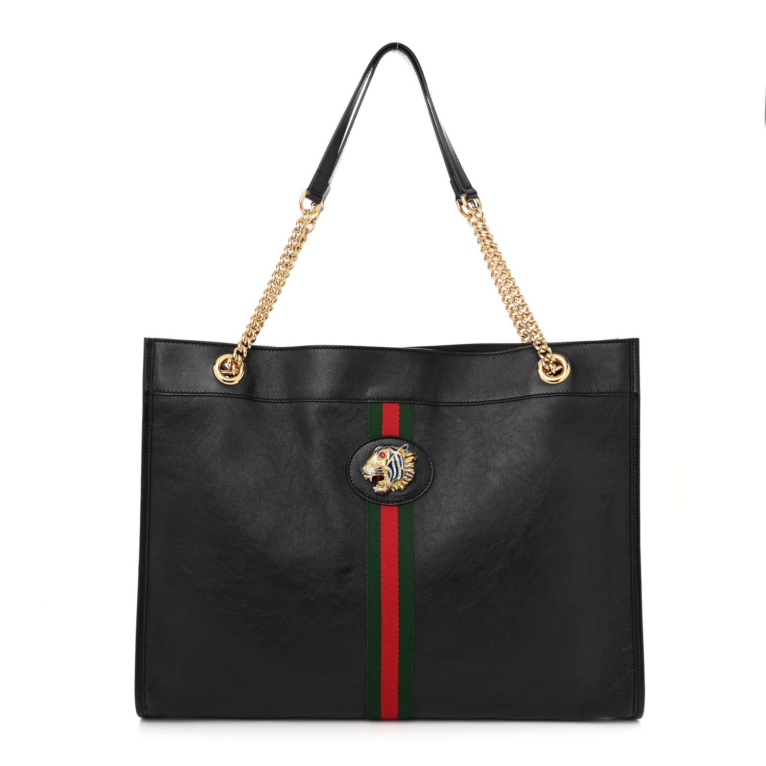 Gucci Calfskin Large Rajah Chain Tote Black 1 of 10