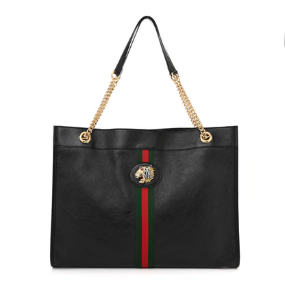 Gucci Calfskin Large Rajah Chain Tote Black 1 of 10