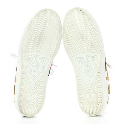 Gucci Calfskin Nappa Web LOVED Embroidered Womens Ace Sneakers 36 White Red Flame Notte 5 of 11
