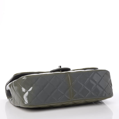Chanel Patent Quilted Jumbo Single Flap Grey 4 of 12