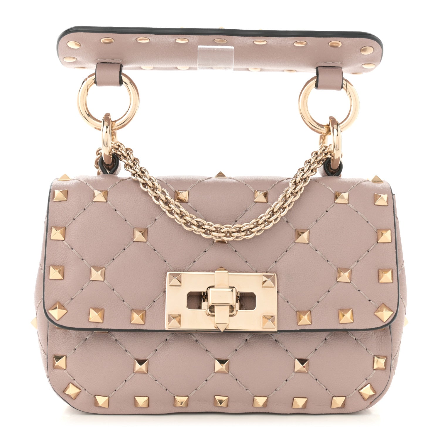 Valentino Garavani Nappa Micro Rockstud Spike Shoulder Bag Poudre 1 of 11