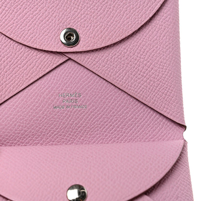 Hermes Epsom Calvi Duo Card Case Mauve Sylvestre 6 of 8