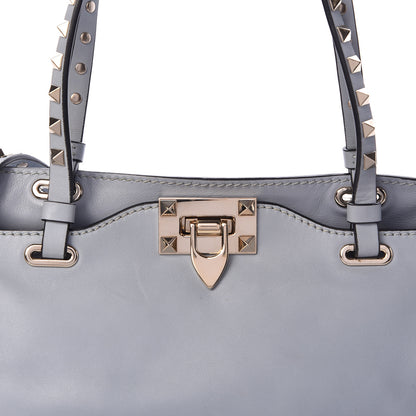 Valentino Garavani Vitello Small Rockstud Tote Grey 16 of 19