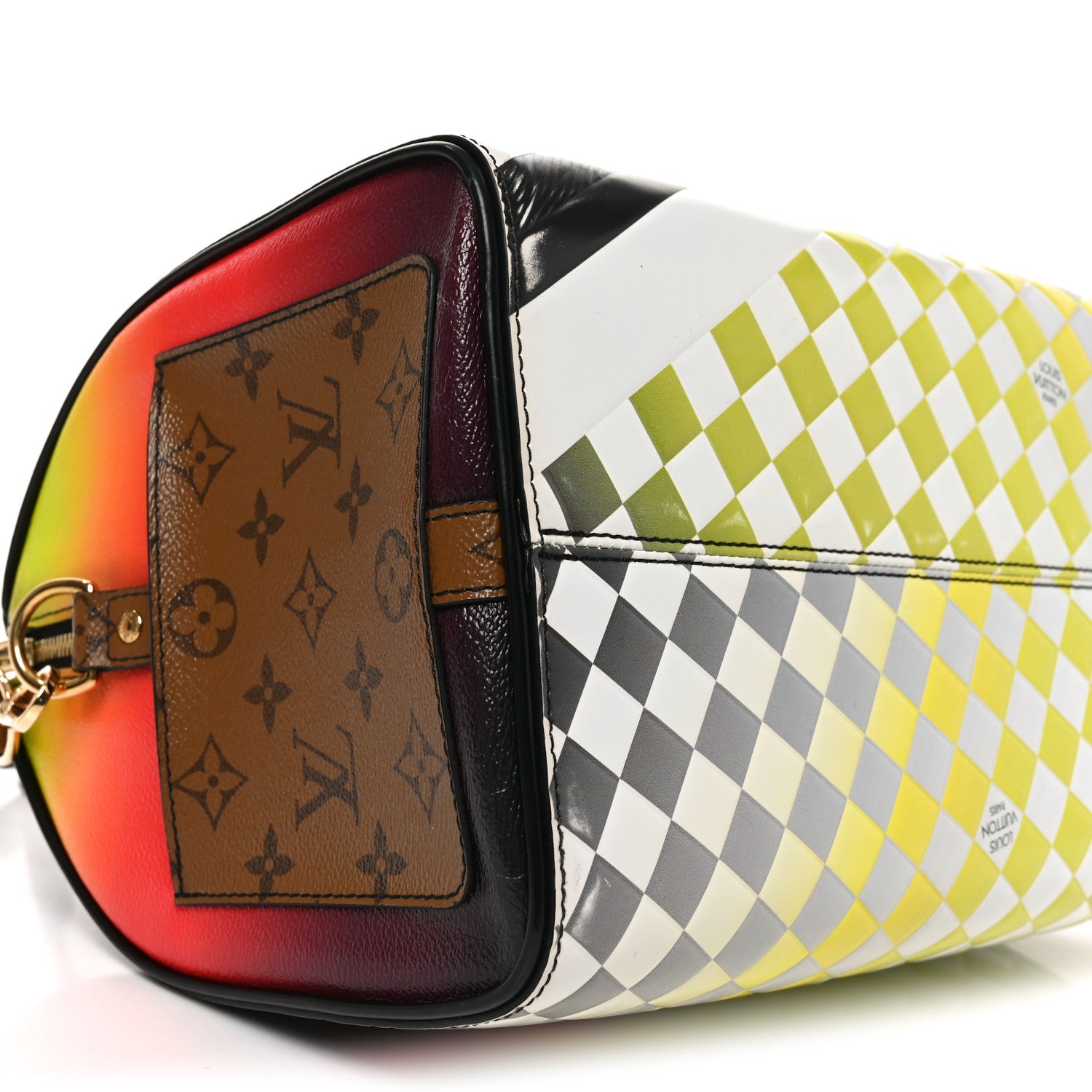 Louis Vuitton Epi Reverse Monogram Damier Race Speedy Bandouliere 30 Black Yellow 8 of 9