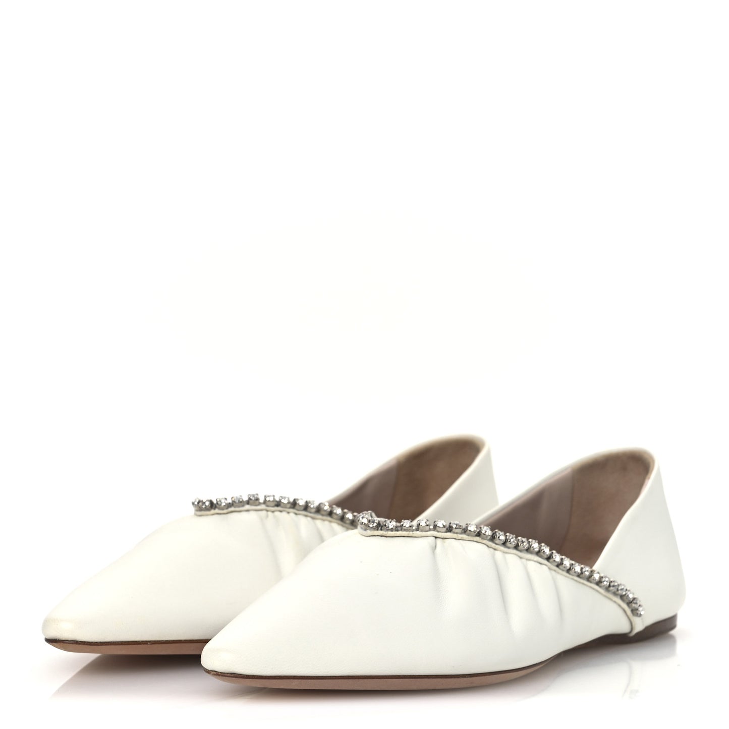Nappa Crystal Ballerina Flats 35.5 White
