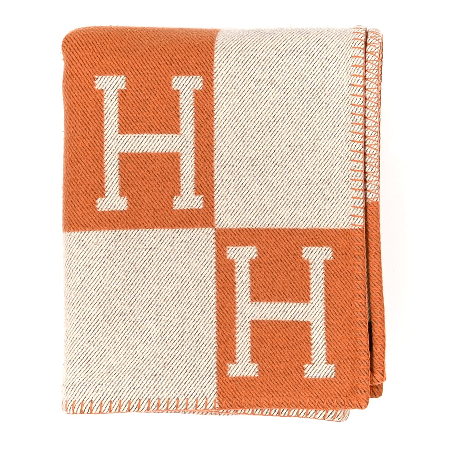 Wool Cashmere Signature Classic Avalon Blanket Ecru Potiron Ecru Potiron
