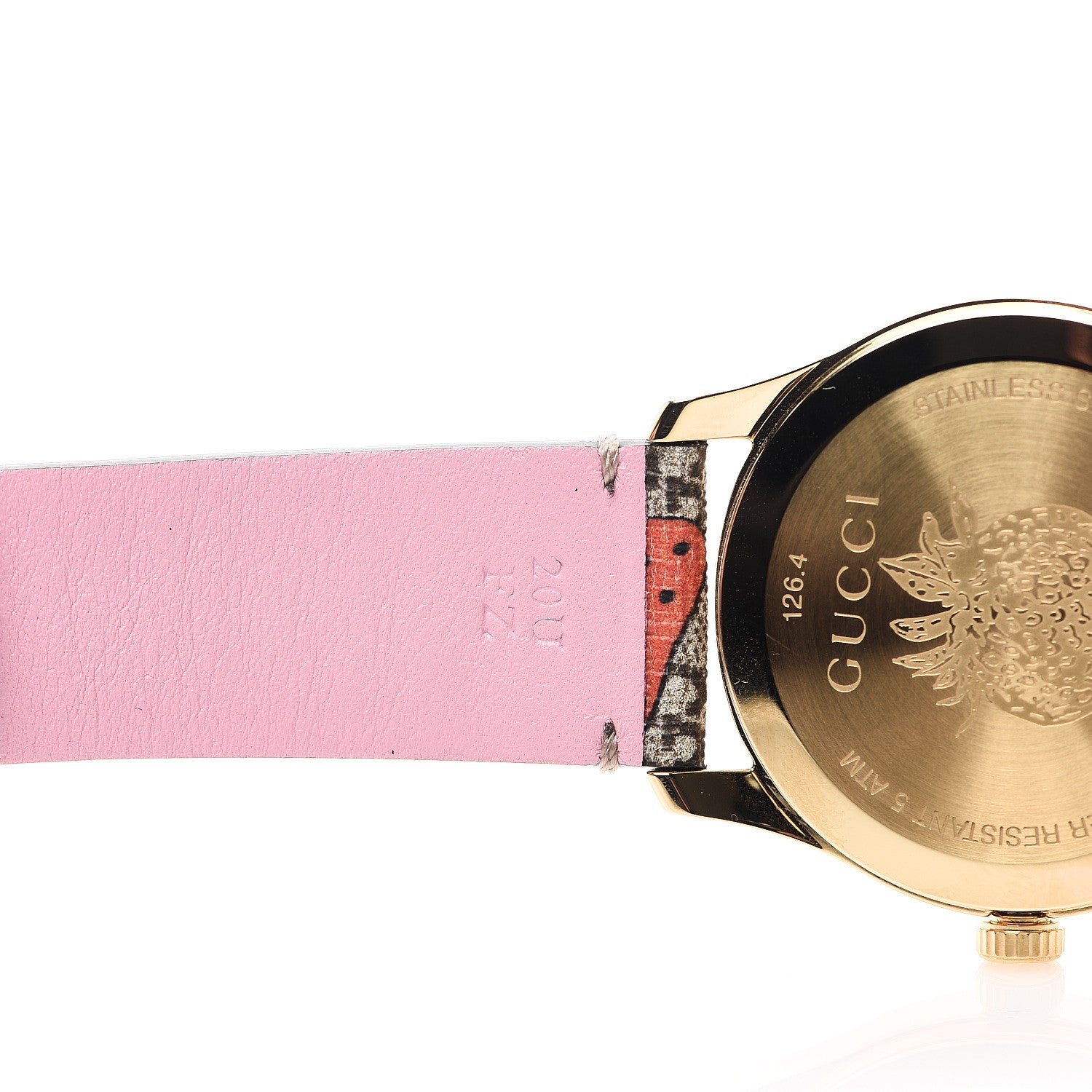 Gucci Stainless Steel Canvas 38mm G-Timeless GG Supreme Strawberry Quartz Watch Brown 7 of 7