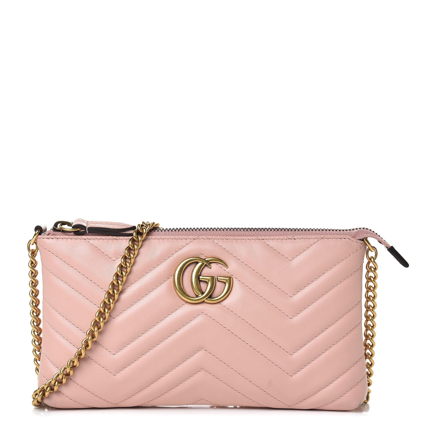 Gucci Calfskin Matelasse Mini GG Marmont Chain Bag Perfect Pink 1 of 10