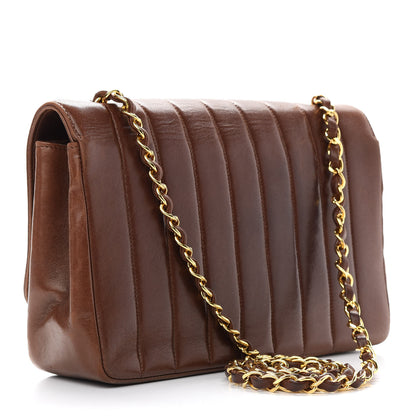 Chanel Lambskin Vertical Quilted Medium Single Flap Brown 2 of 9