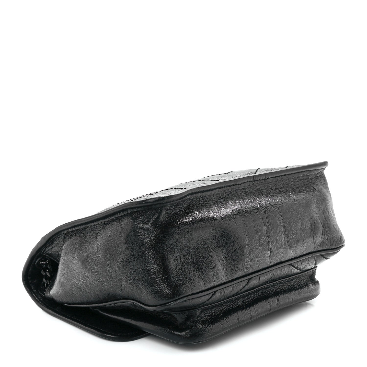 Saint Laurent Crinkled Calfskin Matelasse Monogram Medium Niki Chain Satchel Black 11 of 13