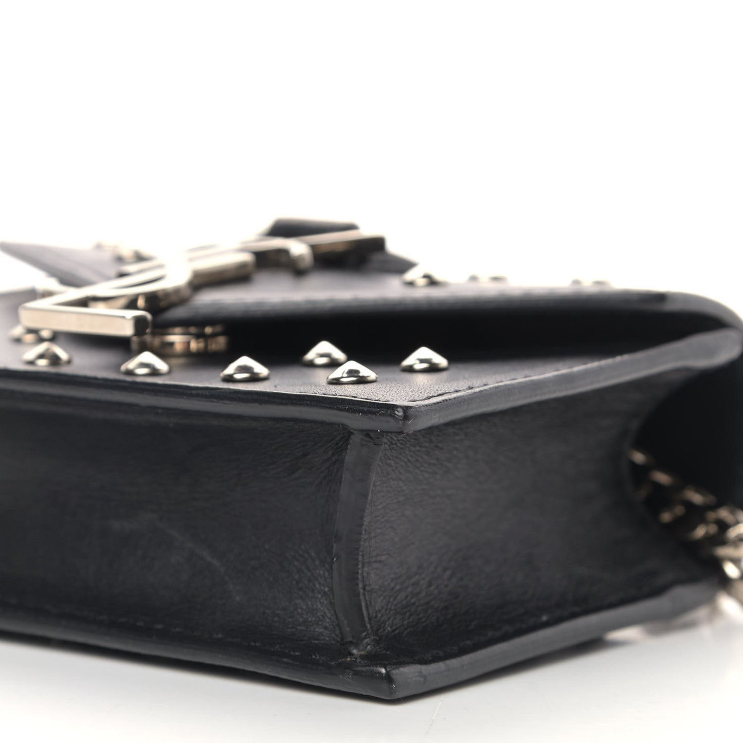 Calfskin Monogram Studded Mini Candy Crossbody Black