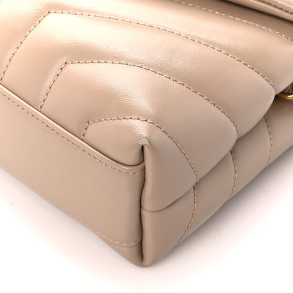 Saint Laurent Calfskin Y Quilted Monogram Toy Loulou Crossbody Bag Dark Beige 11 of 14