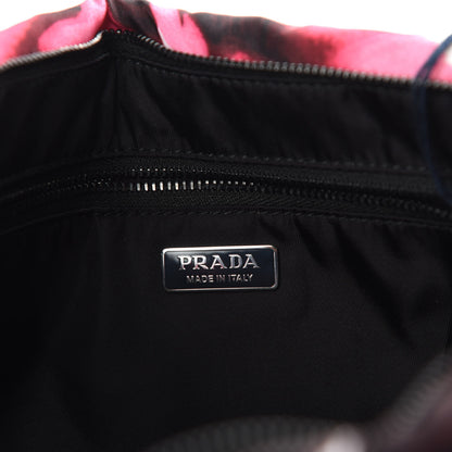 Prada Tessuto Soft Nylon Rose Print Small Chain Clutch Pink 6 of 8