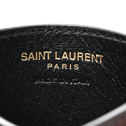 Saint Laurent Lambskin Carre Quilted Cassandre Credit Card Case Black 6 of 10