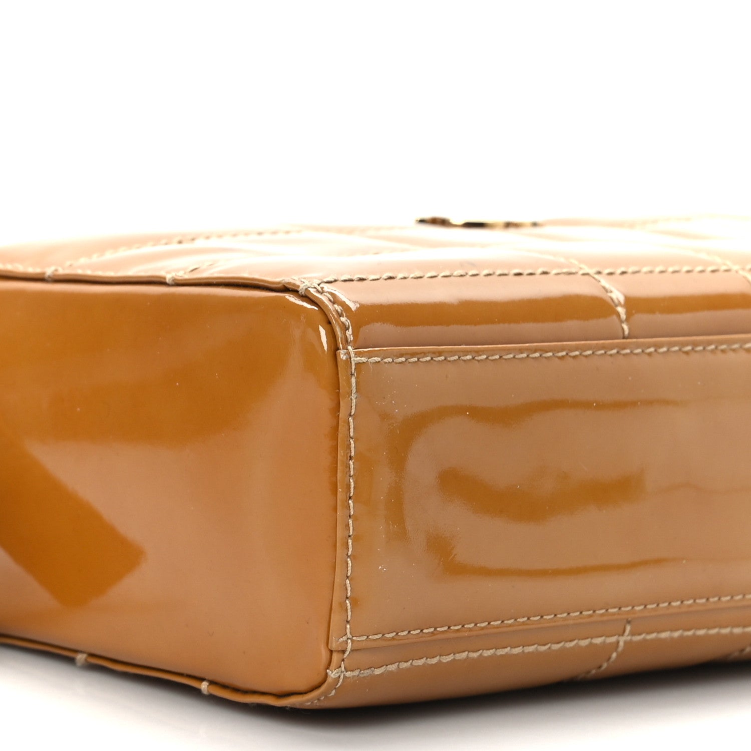 Chanel Patent Quilted Chocolate Bar Beige 7 of 10