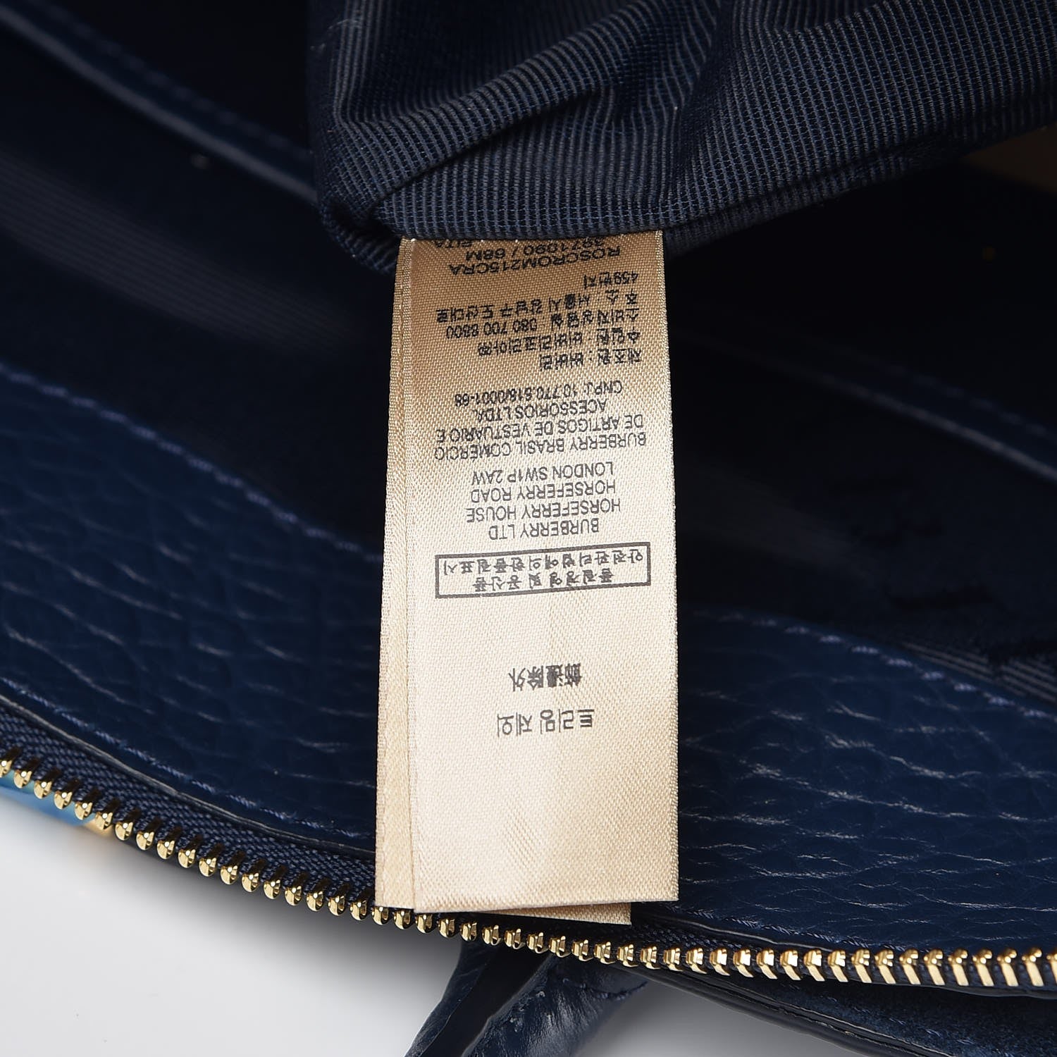 Burberry Heritage Grain Check Embossed Medium Dewsbury Tote Blue Carbon 9 of 10