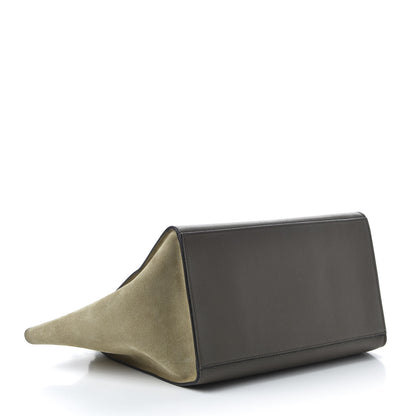 Celine Drummed Calfskin Suede Medium Trapeze Souris 4 of 10