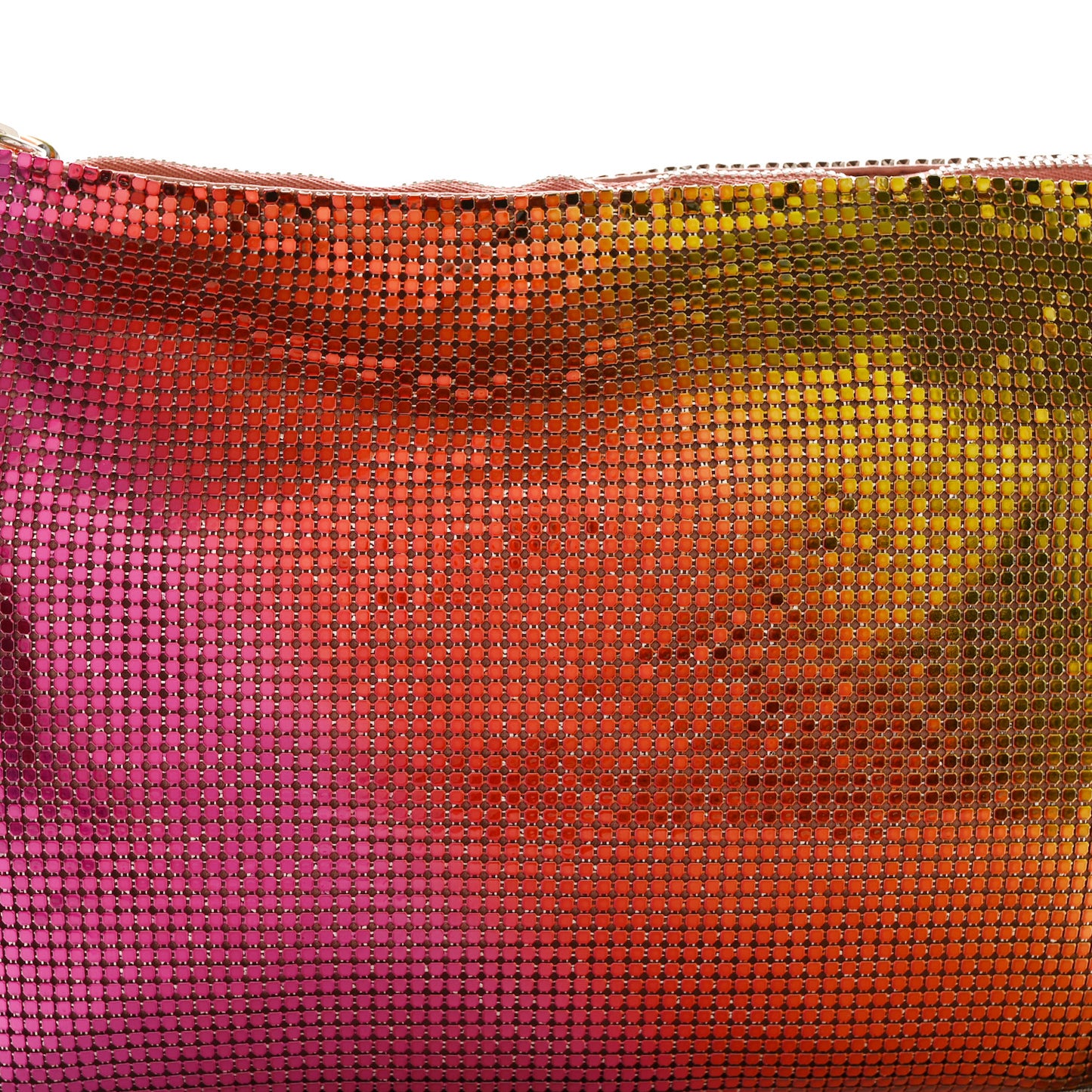Metal Mesh Callie Tassel Shoulder Bag Berry Red Amber Rose