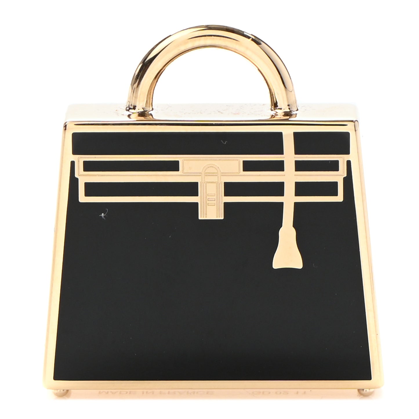 Lacquered Permabrass Kelly Curiosite Charm Black