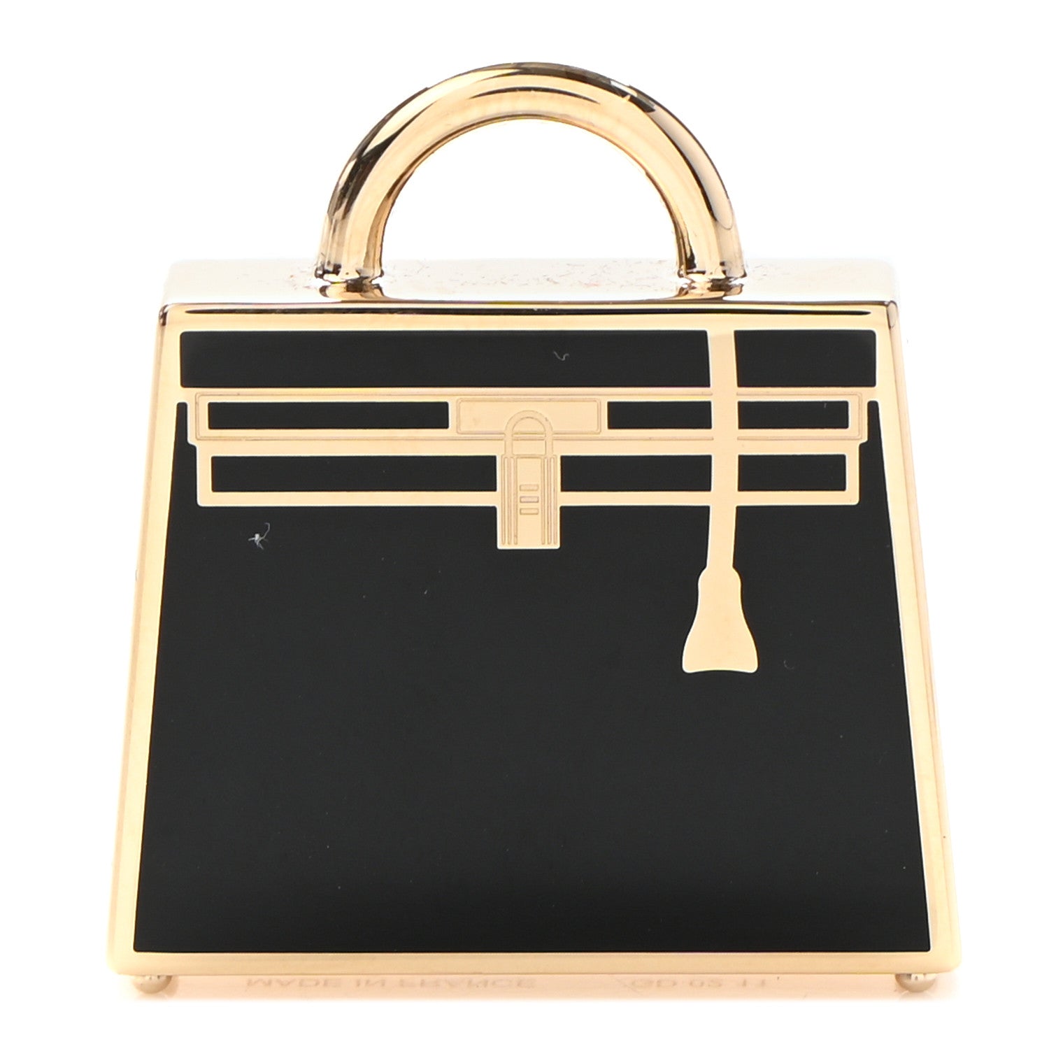 Hermes Lacquered Permabrass Kelly Curiosite Charm Black 1 of 4