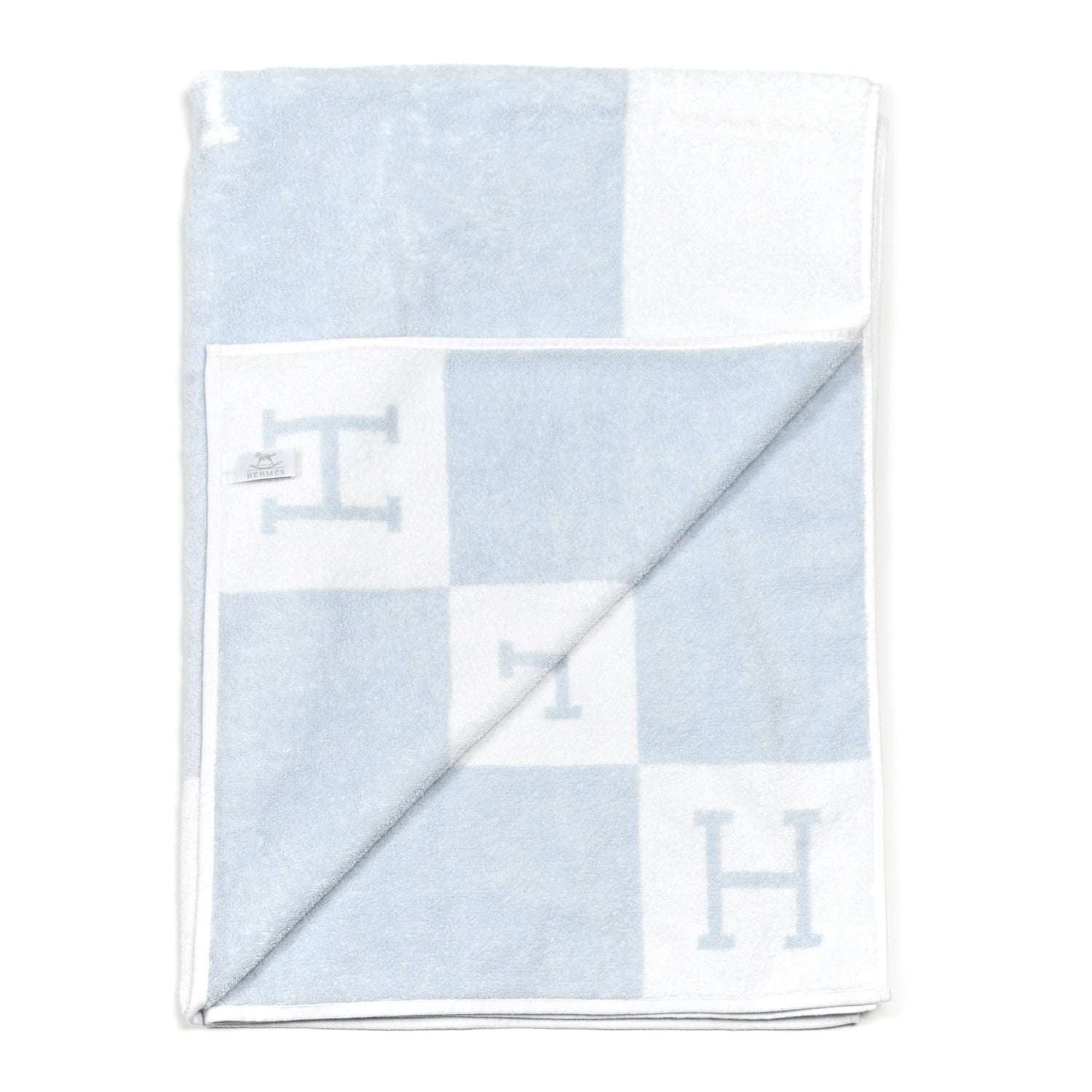 Hermes Cotton Avalon Baby Bath Towel Bleu Glacier 2 of 3