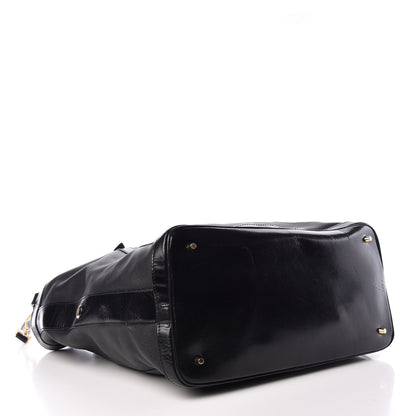 Burberry Calfskin Perforated Ellers Satchel Black 4 of 14