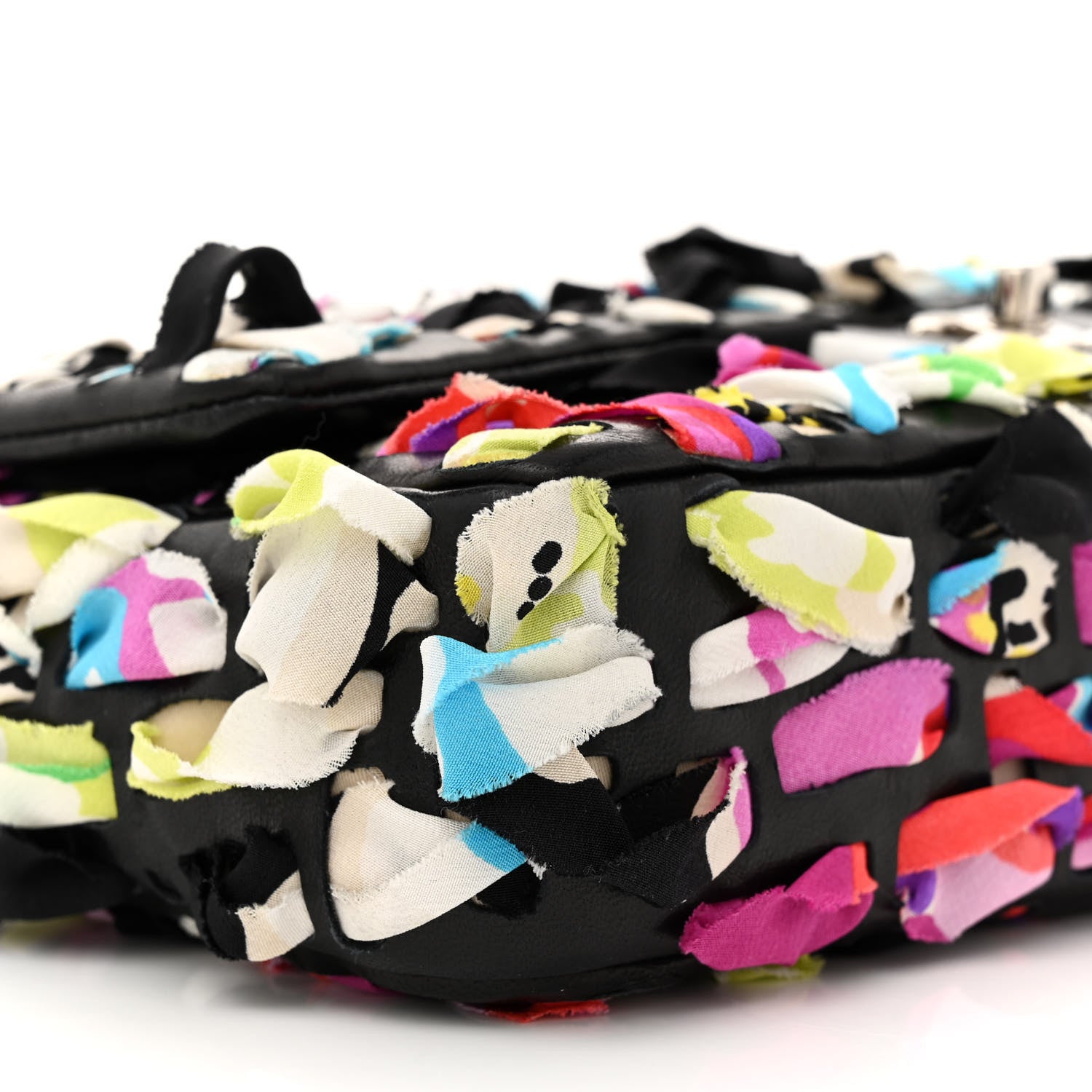 Chanel Silk Lambskin Ribbon Classic Flap Bag Turquoise Multicolor 9 of 12