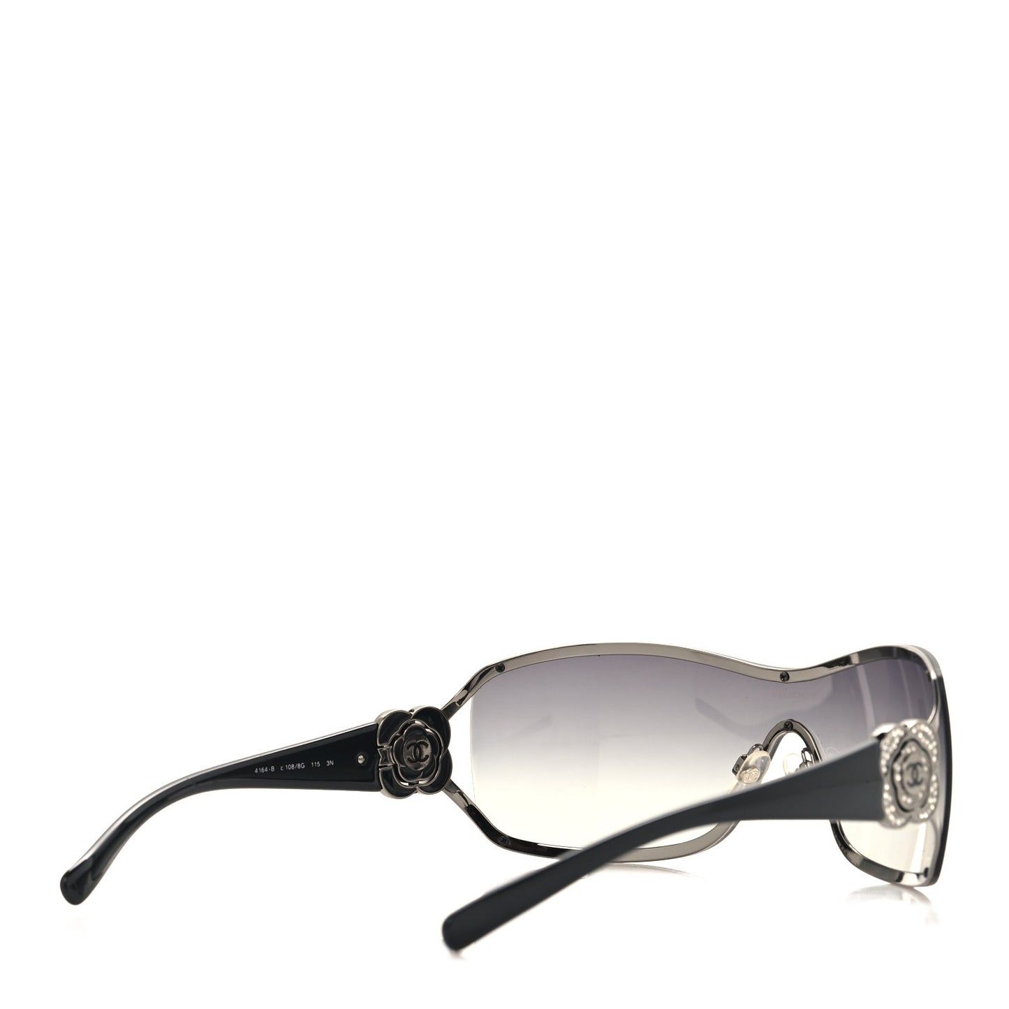 Swarovski Crystal Camellia CC Sunglasses 4164-B Black