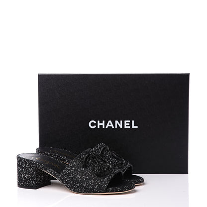 Chanel Tweed CC Mules 36 Black White 11 of 11