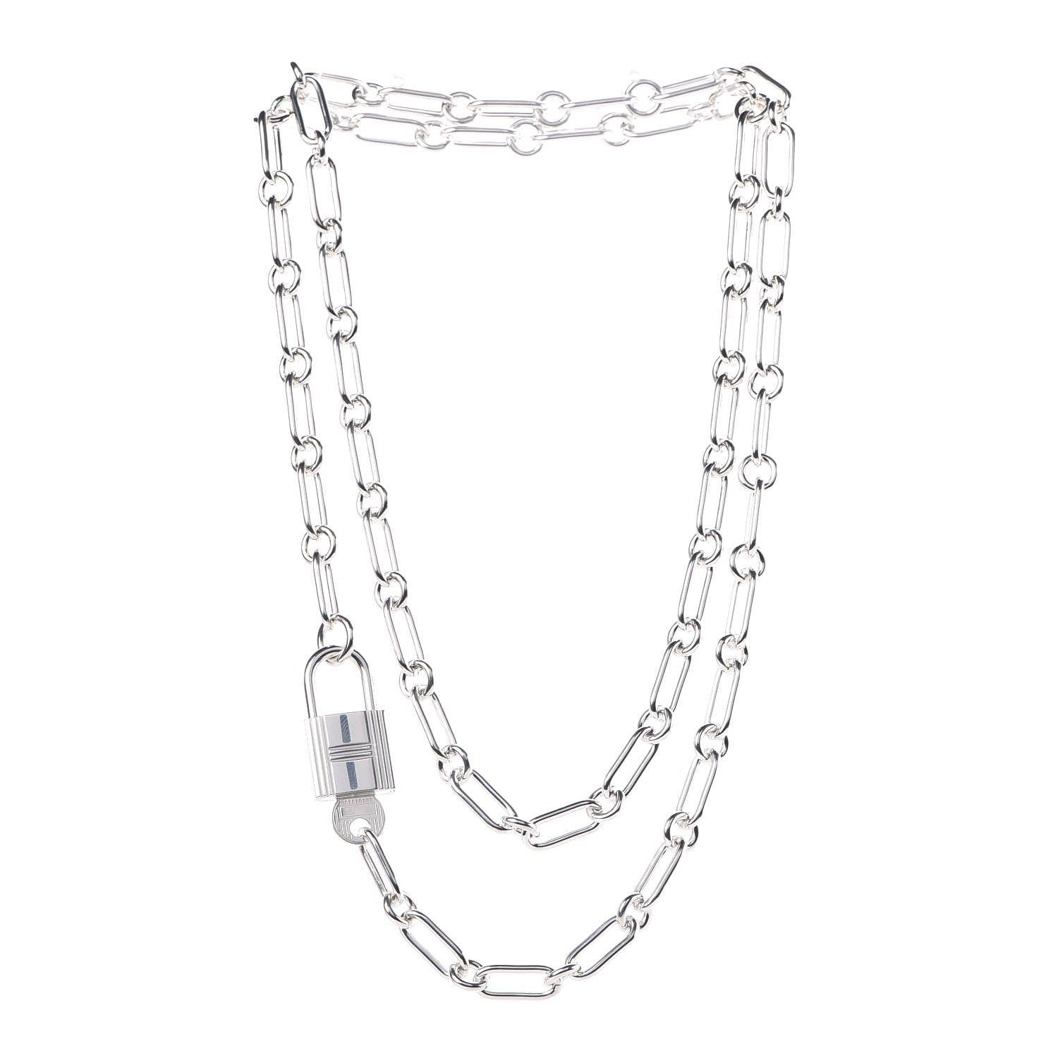 Hermes Sterling Silver GM Alphakelly Necklace 3 of 6