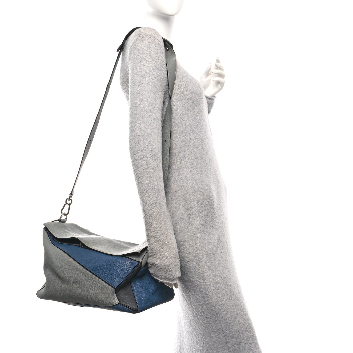 Loewe Calfskin Puzzle Bag XL Grey Blue 2 of 9