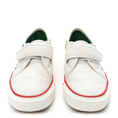 Gucci Glamour Glove Calfskin Web Womens 1977 Tennis Velcro Strap Sneakers 38 Great White 2 of 13